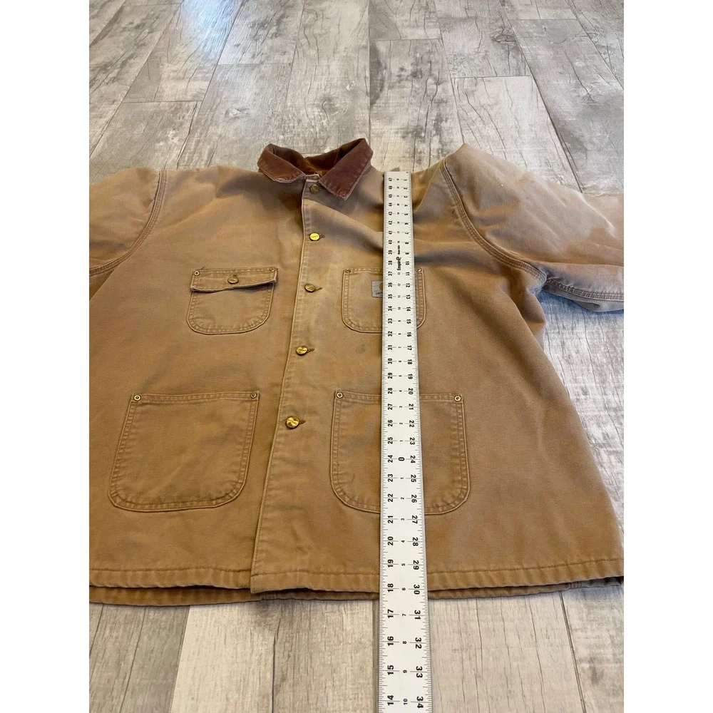 Carhartt Mens Duck Canvas Blanket Lined Chore Coat Jacket Tan Brown C01 BRN‎